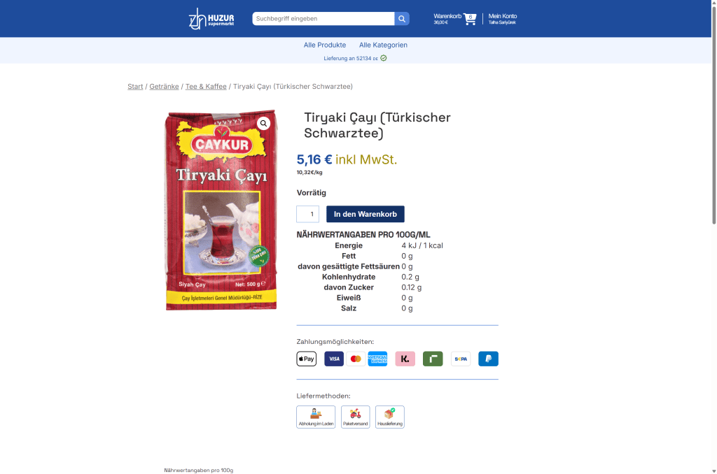Produktdetailseite
